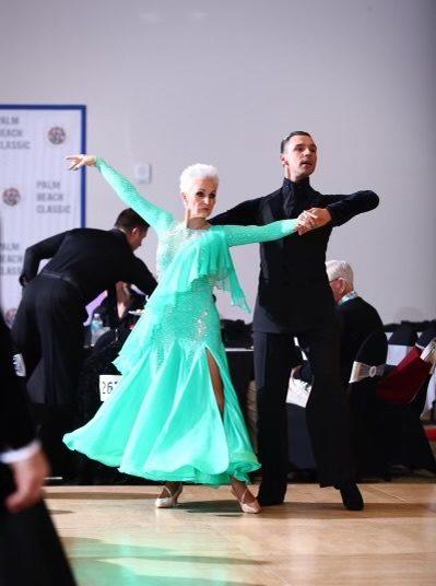Lesley G. and partner competing in dance competition
