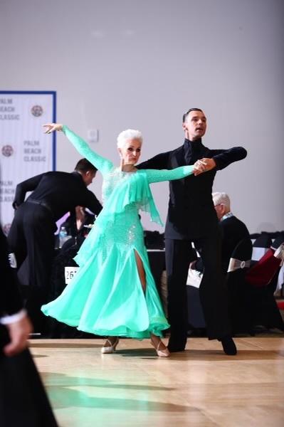 Lesley G. and partner competing in dance competition